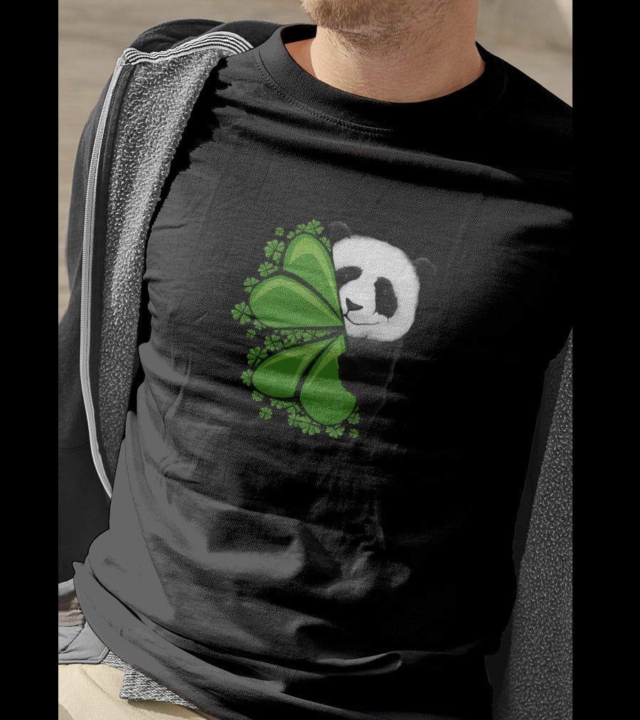 Lucky Clover Panda Shamrocks T-Shirt