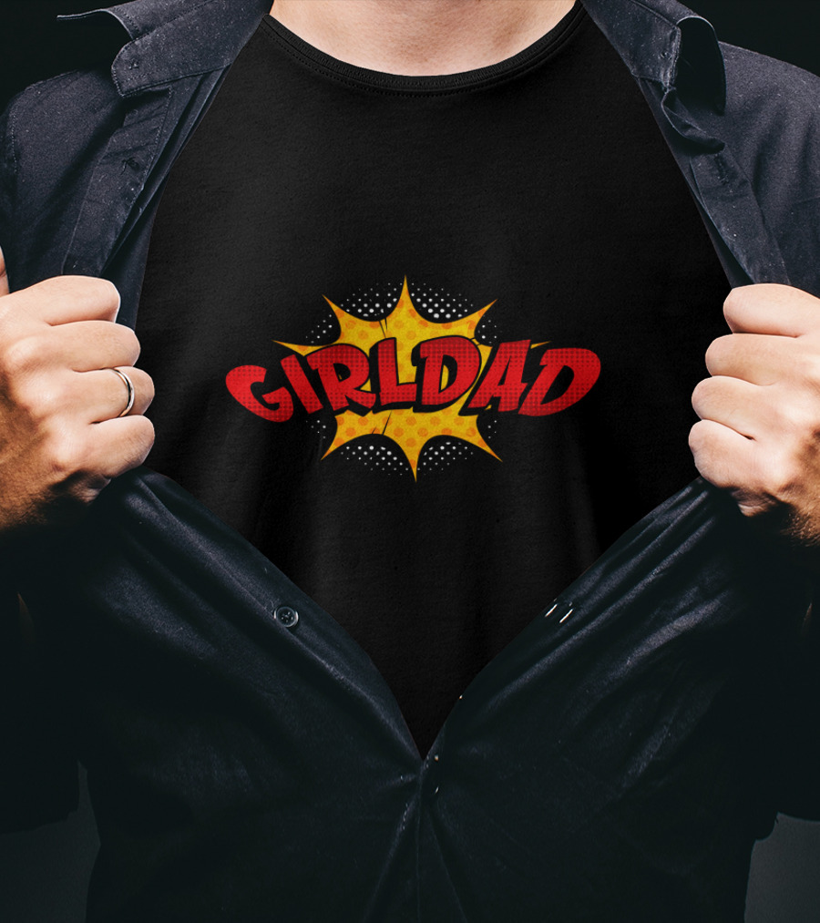 Girl Dad Comic Pop Art Style Retro Explosion T-Shirt