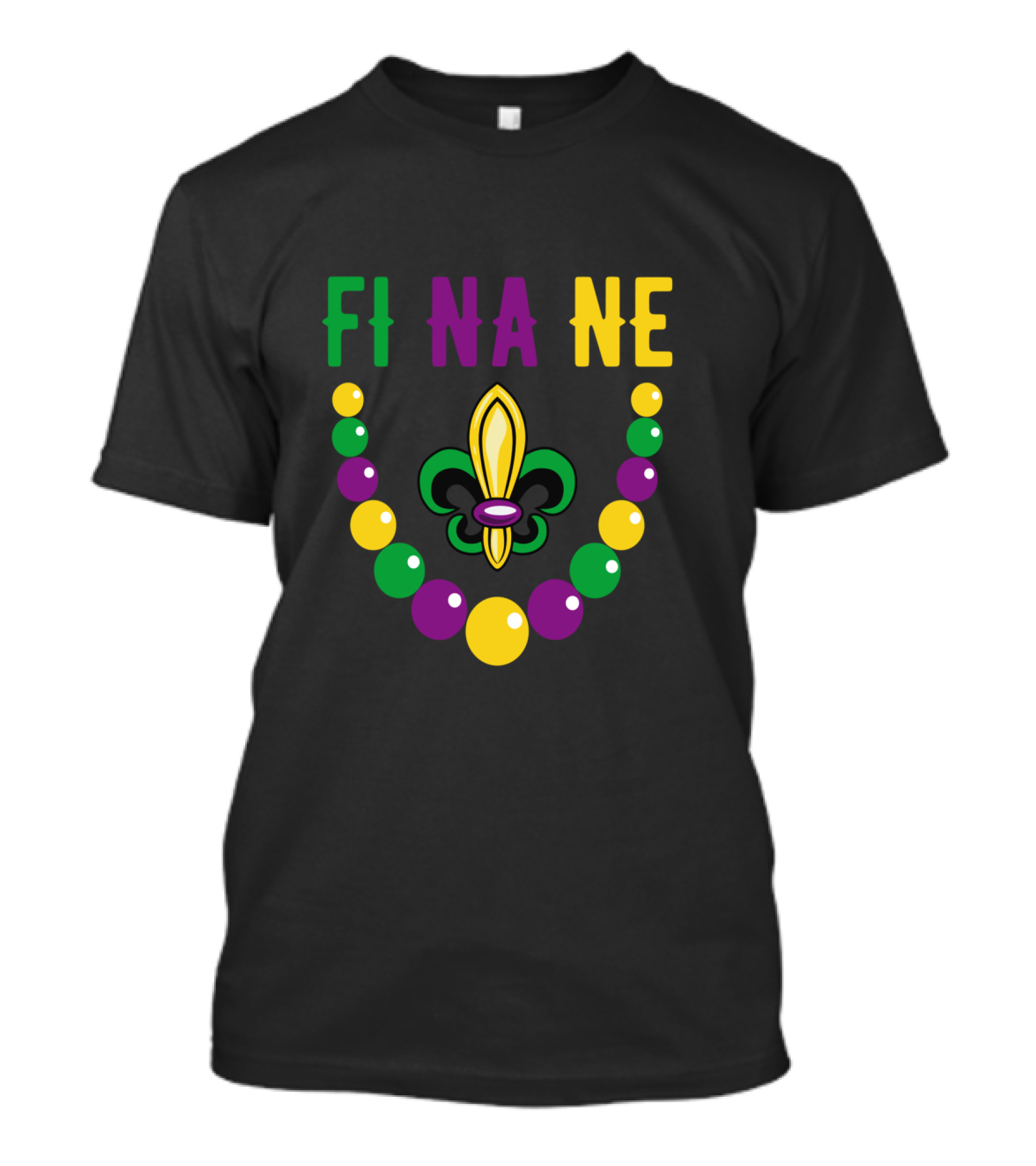Fi Na Ne Mardi Gras Beads Fleur De Lis T-Shirt