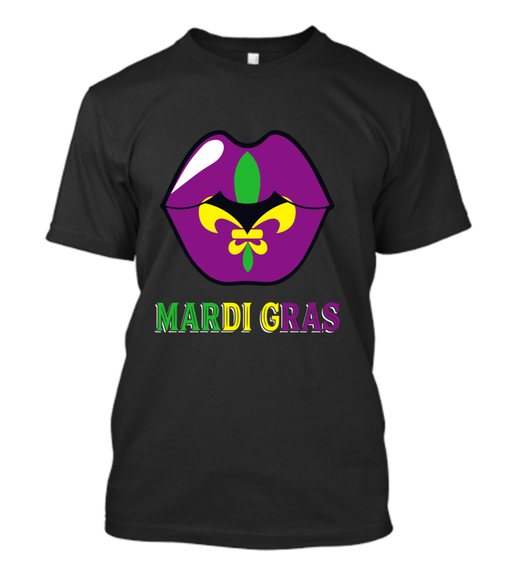 Mardi Gras Fleur De Lis Lips T-Shirt