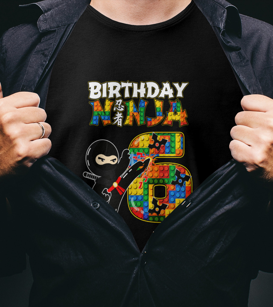 Birthday Ninja 6 Year Old Boy Ninja Party Favors Ninja Birthday T-Shirt
