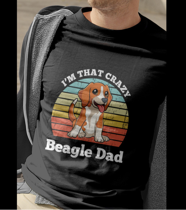 I'm That Crazy Beagle Dad Vintage Stripes T-Shirt