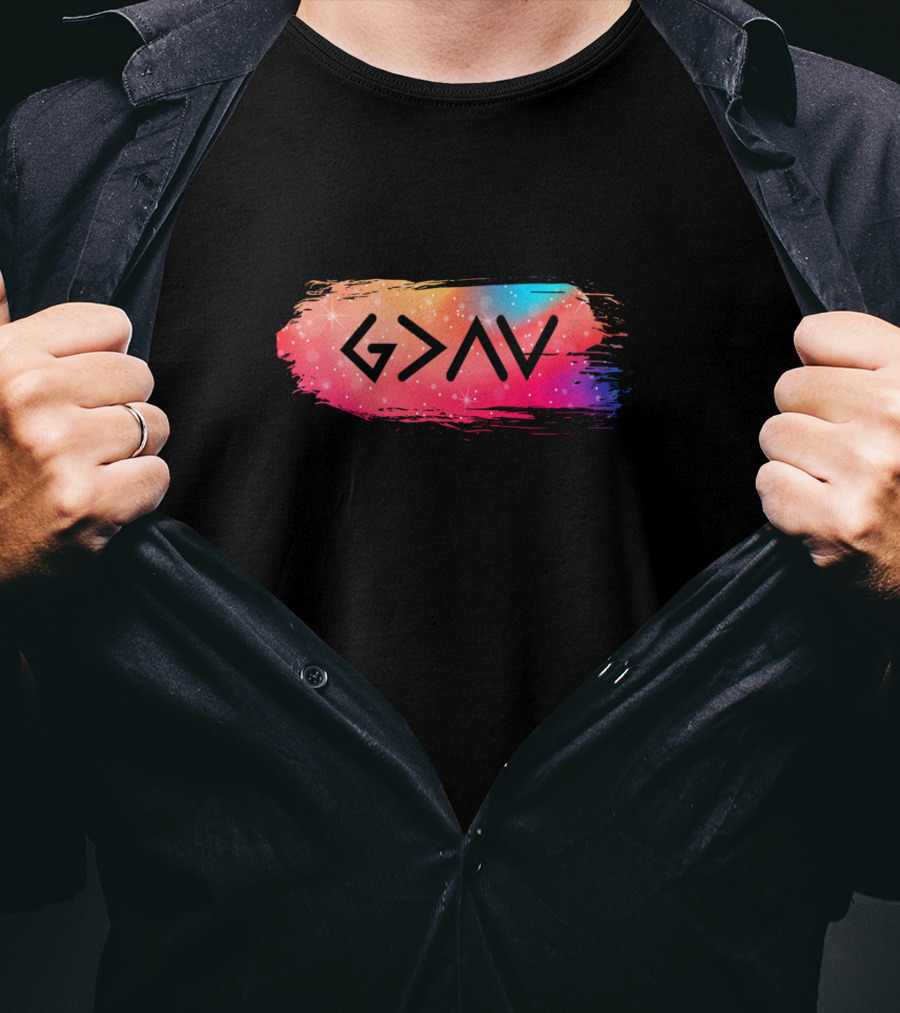 God Is Greater Than Our Highs And Lows Galaxy Brushstroke T-Shirt