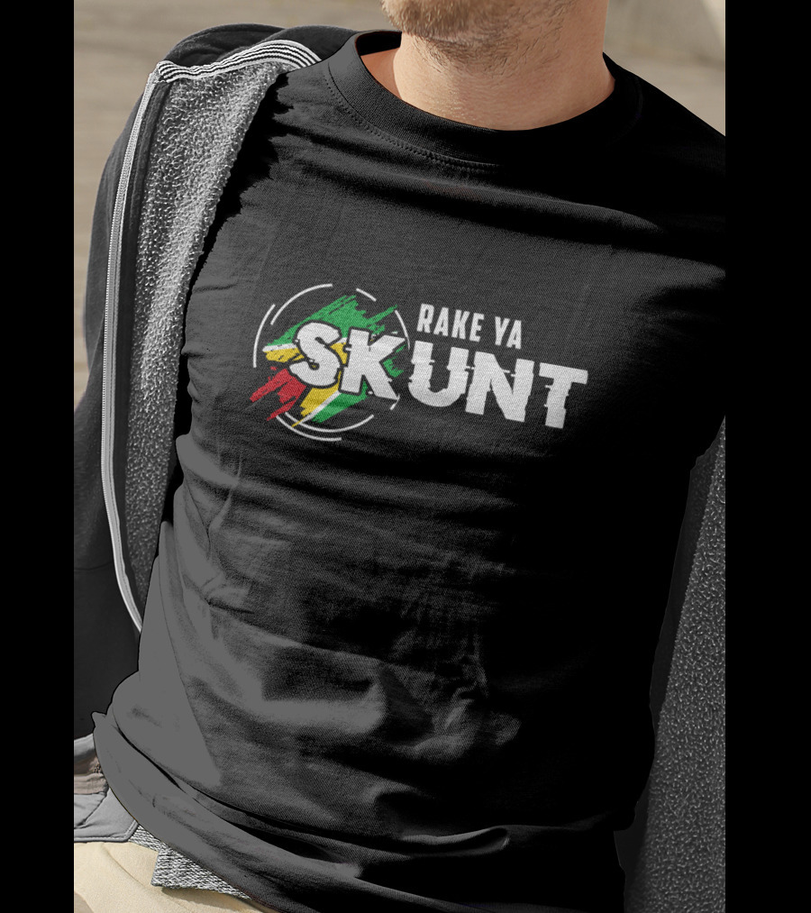 Rake Ya Skunt Guyanese Flag Colors T-Shirt