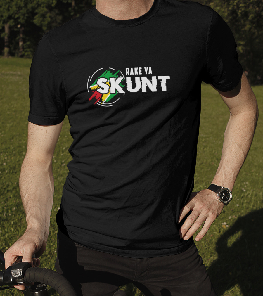 Rake Ya Skunt Guyanese Flag Colors T-Shirt
