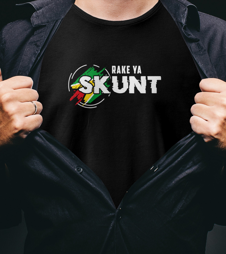 Rake Ya Skunt Guyanese Flag Colors T-Shirt