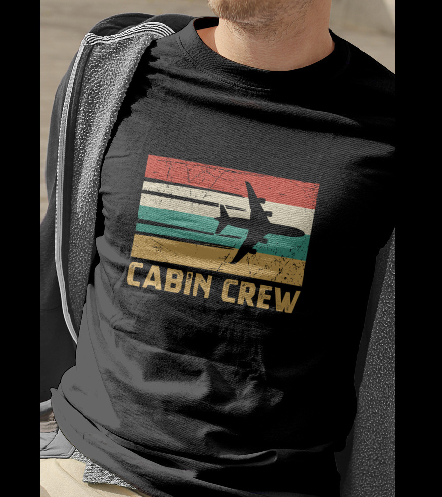 Cabin Crew Retro Airplane T-Shirt
