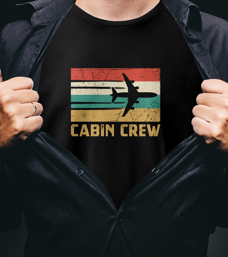 Cabin Crew Retro Airplane T-Shirt