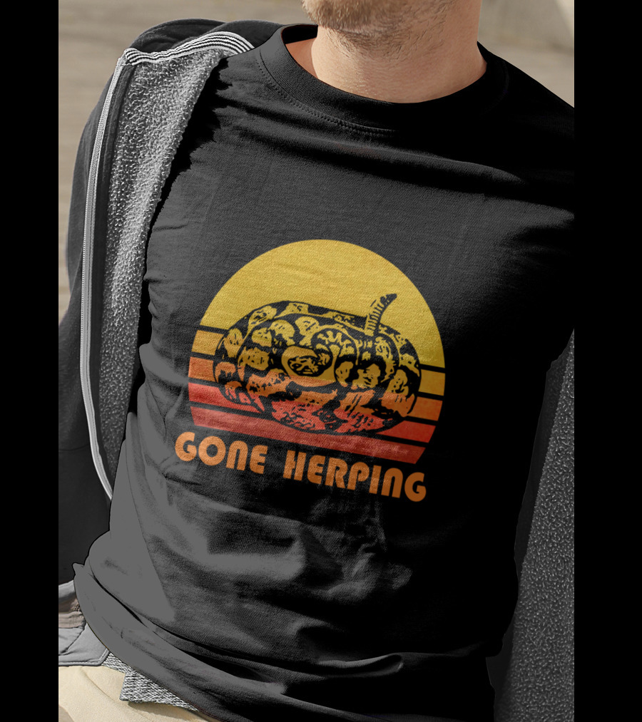Gone Herping Retro Snake Reptile Animal Amateur T-Shirt