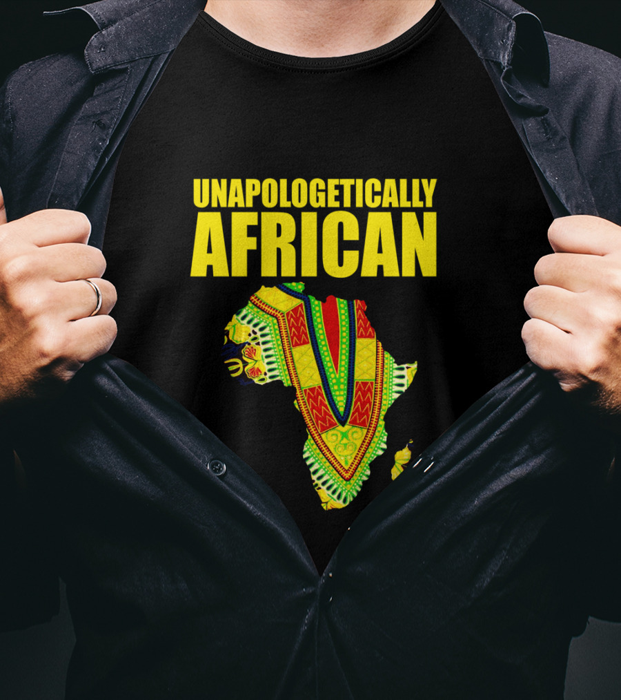 Unapologetically African Melanin Pride Kente Map T-Shirt