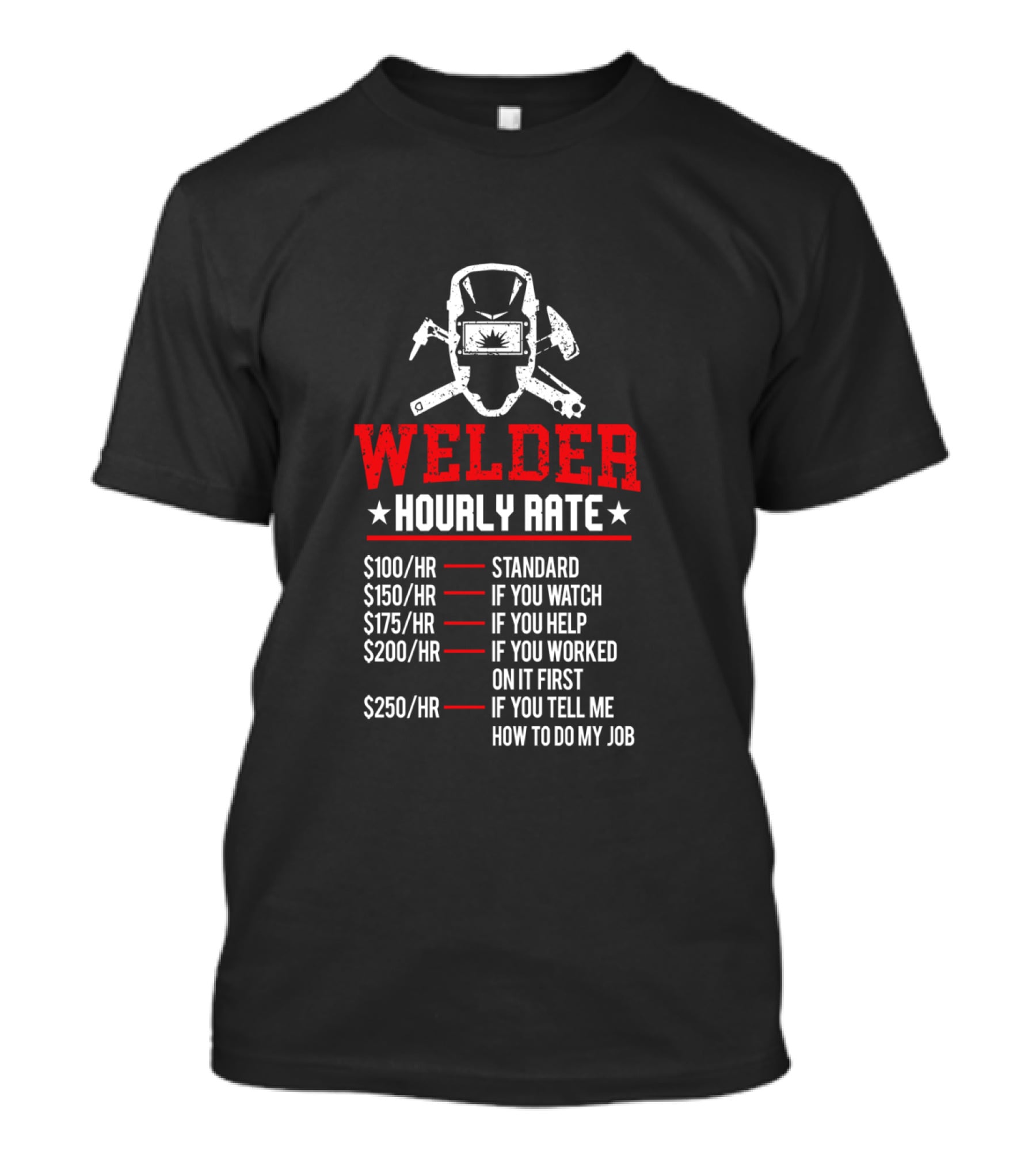 Welder Hourly Rate Standard If You Watch Help Worked On It First Tell Me How To Do My Job T-Shirt