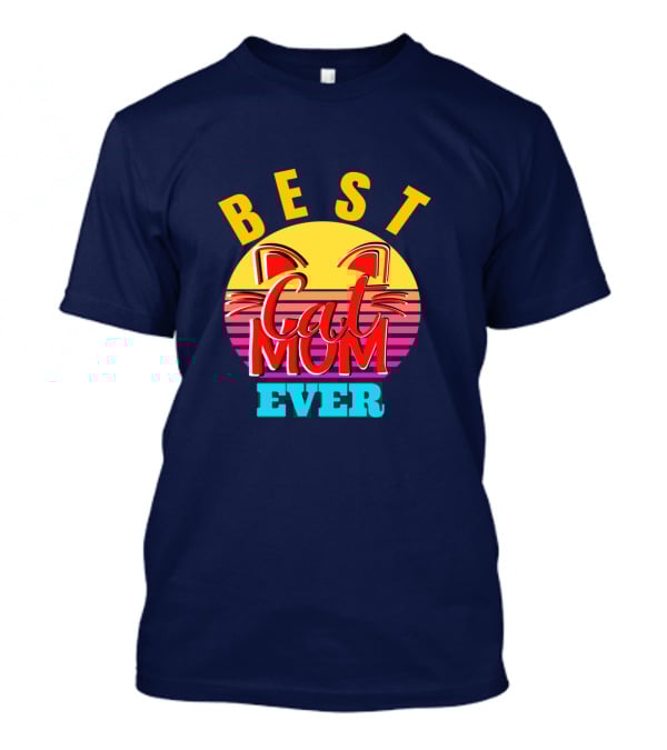 Best Cat Mom Ever Vintage Sunset Cat Ears T-Shirt
