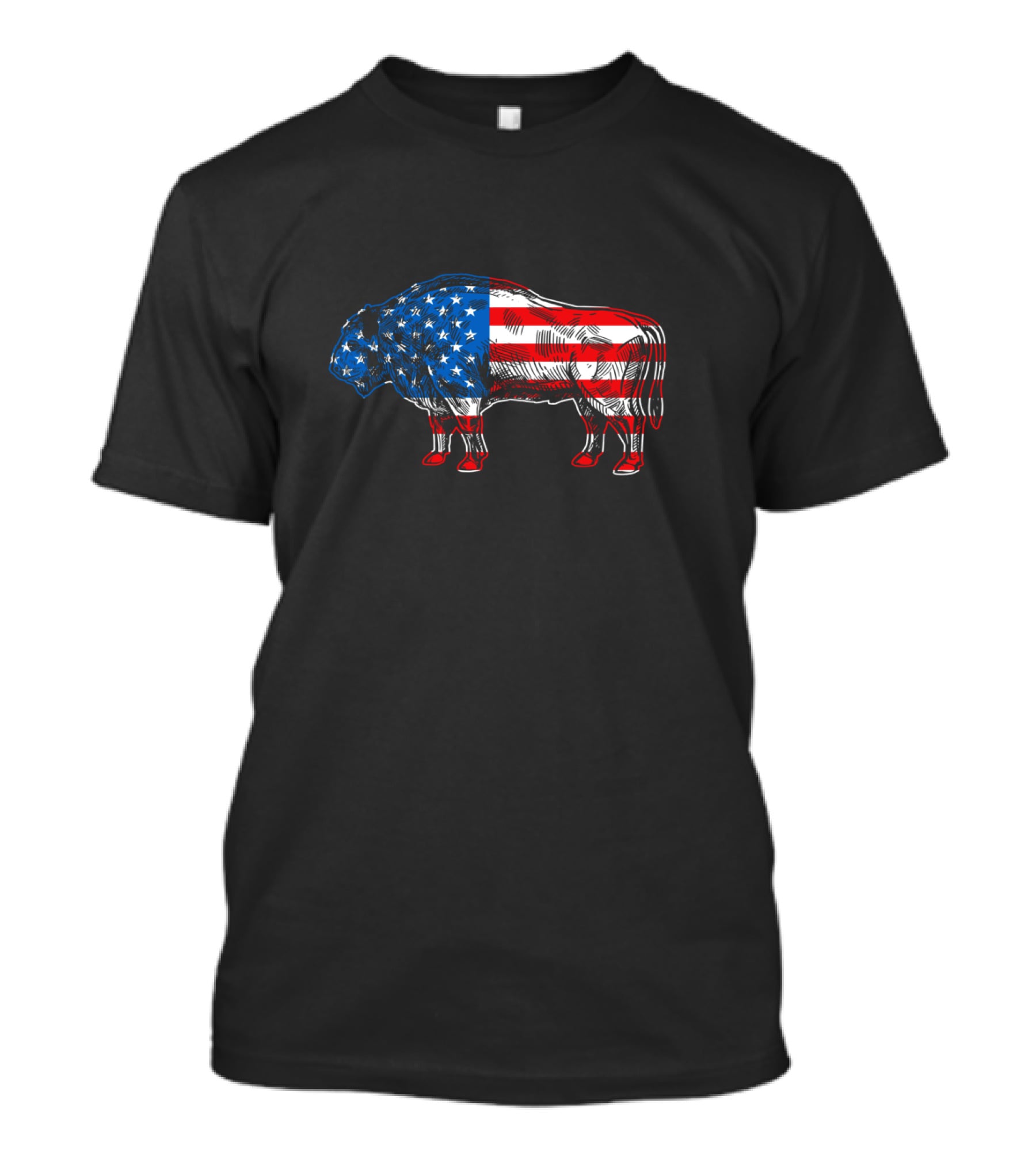 Buffalo Vintage American Flag Wildlife T-Shirt