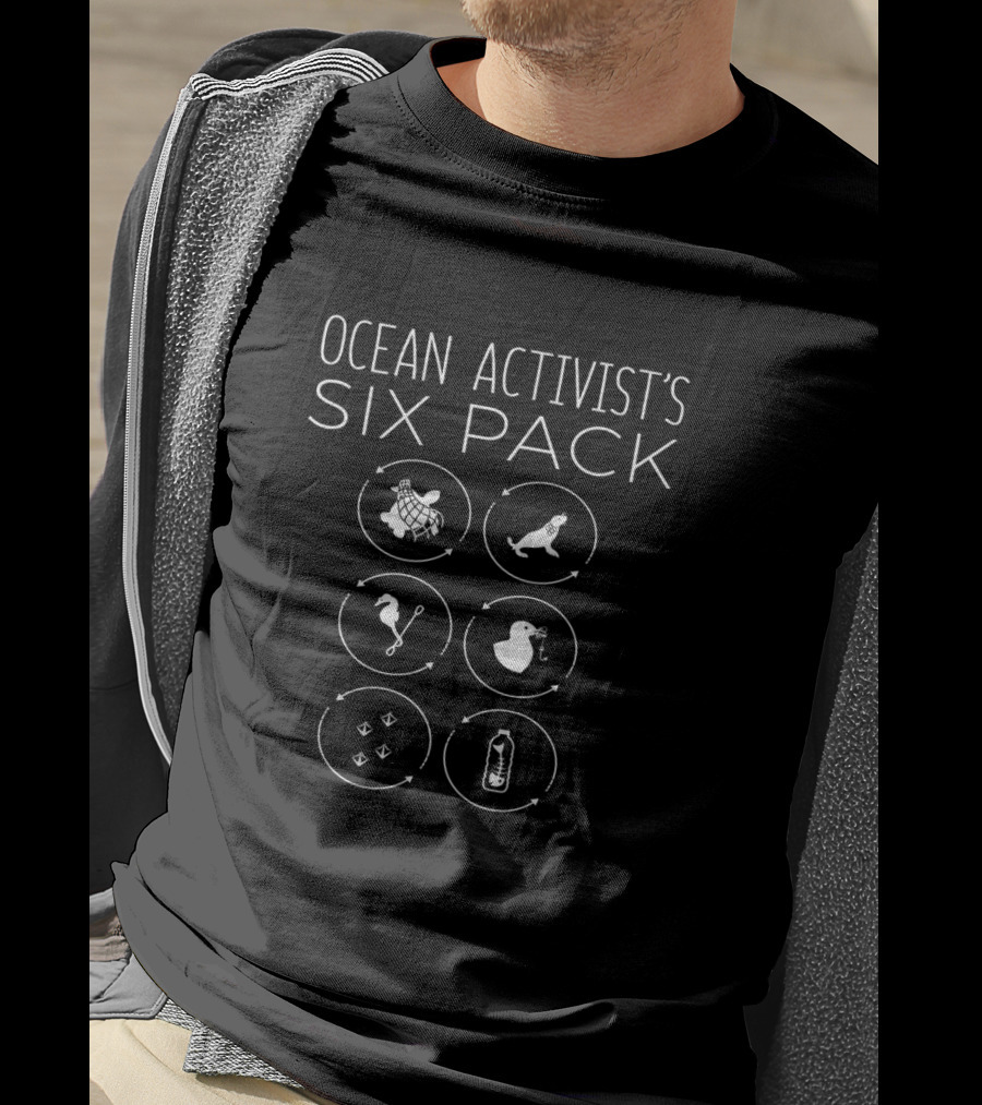 Ocean Activist's Six Pack Sea Wildlife Conservation Symbols T-Shirt