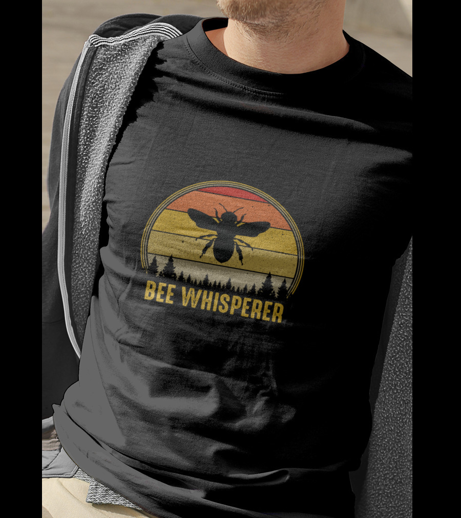 Bee Whisperer Vintage Sunset Silhouette Beekeeper T-Shirt
