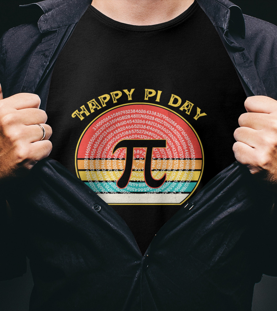 Happy Pi Day Vintage Retro Numbers Pi T-Shirt