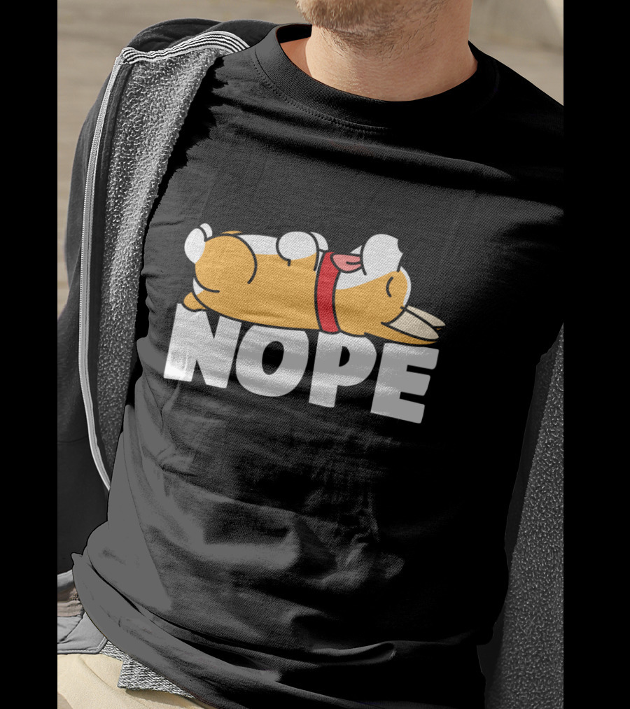 Napping Corgi Nope Lazy Dog Lover Funny T-Shirt