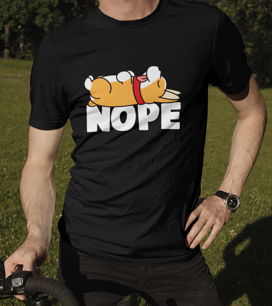 Napping Corgi Nope Lazy Dog Lover Funny T-Shirt