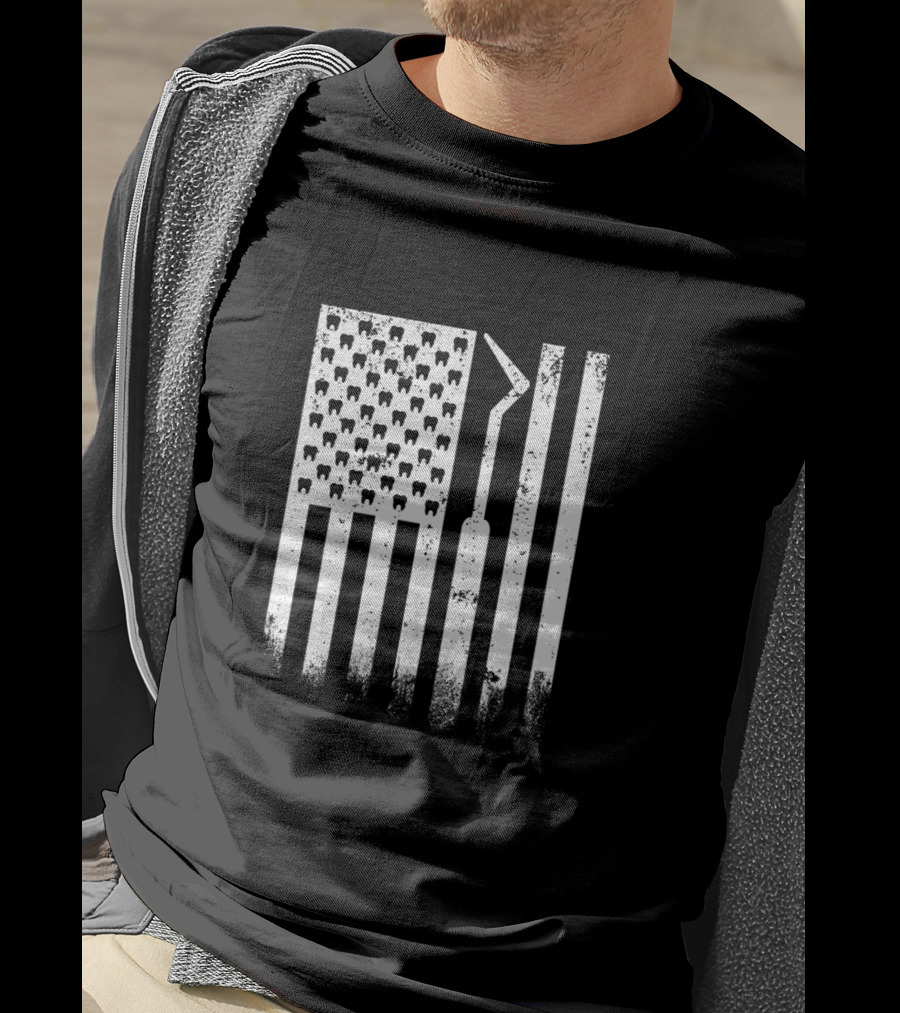 Patriotic Dentist American Flag Tooth T-Shirt