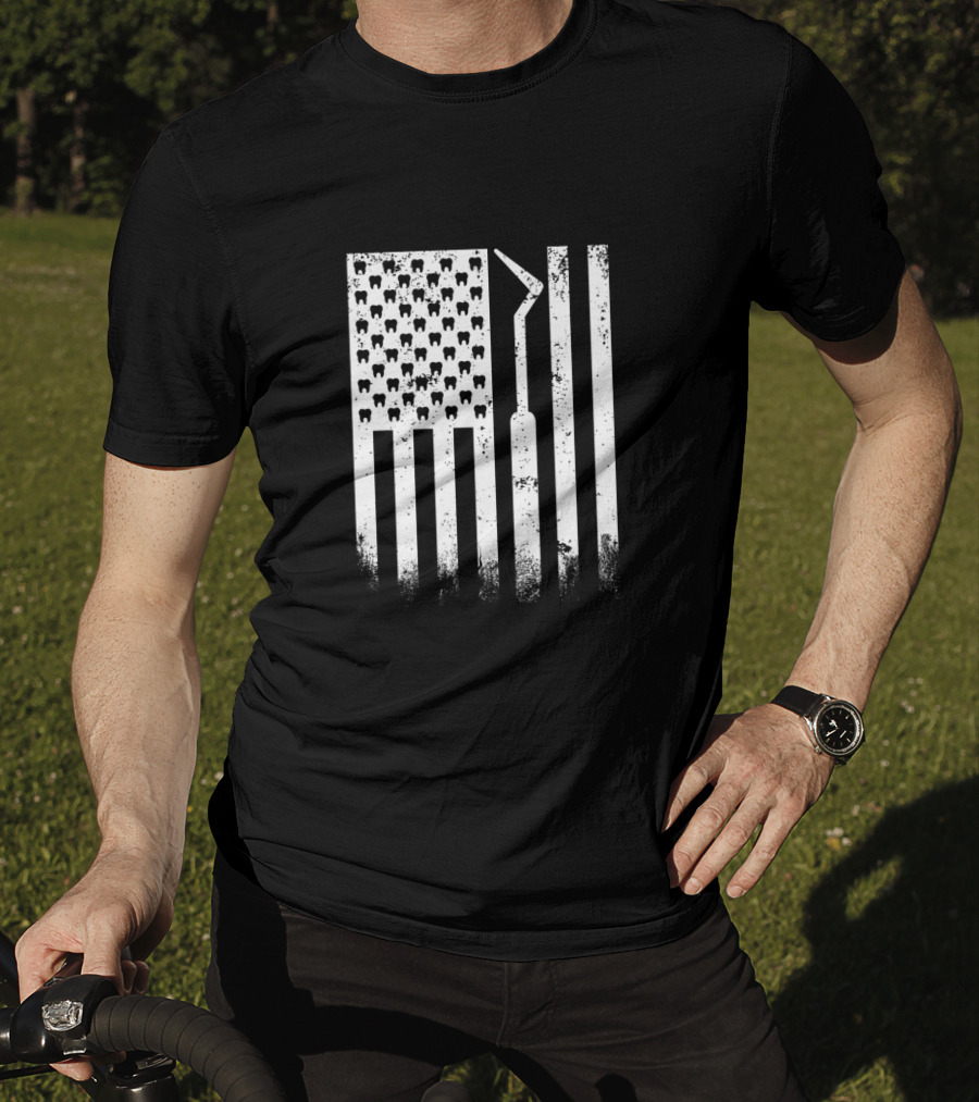 Patriotic Dentist American Flag Tooth T-Shirt