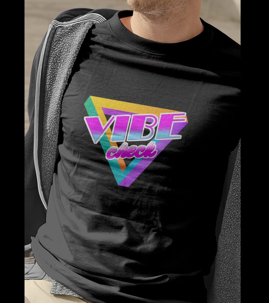 Vibe Check Retro Triangle Neon T-Shirt