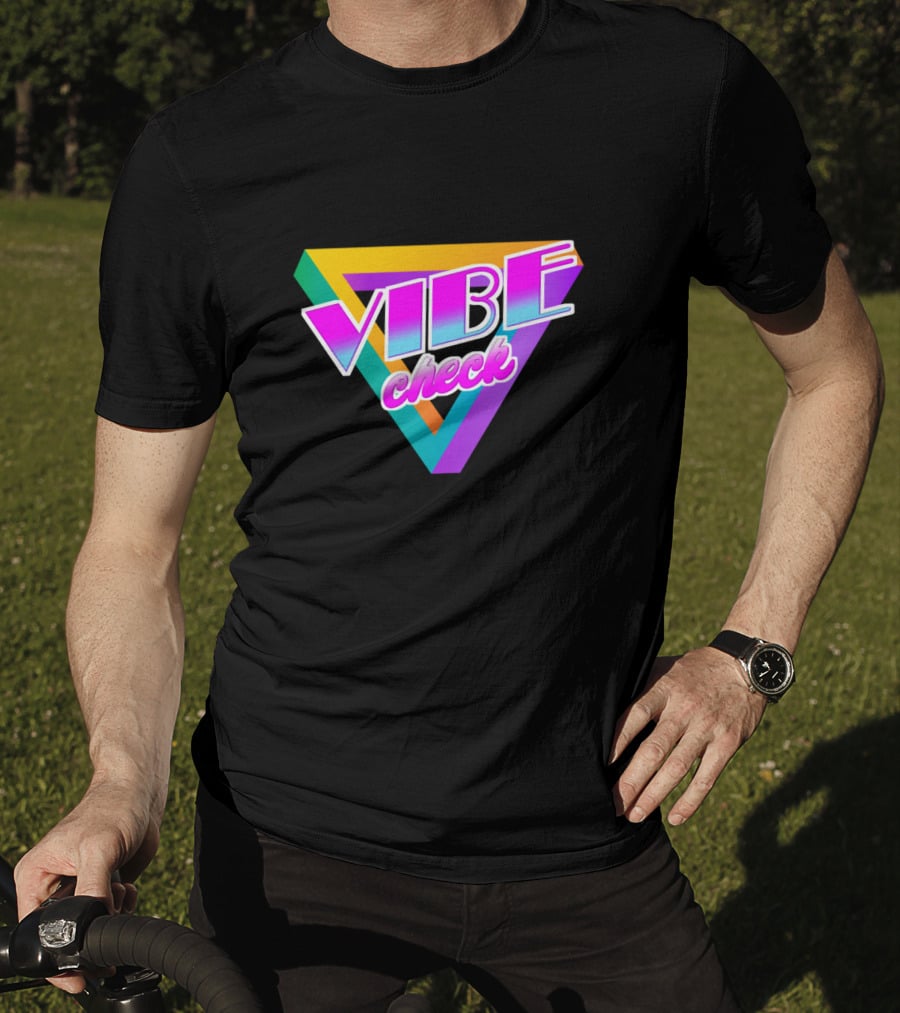 Vibe Check Retro Triangle Neon T-Shirt