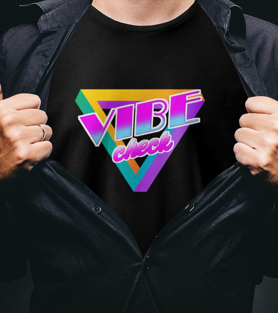 Vibe Check Retro Triangle Neon T-Shirt