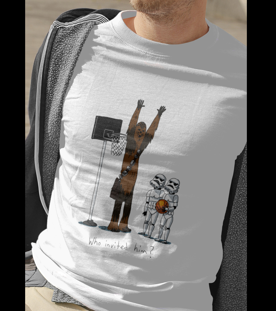 Chewbacca Playing Basketball With Stormtroopers Who Invited Him T-Shirt