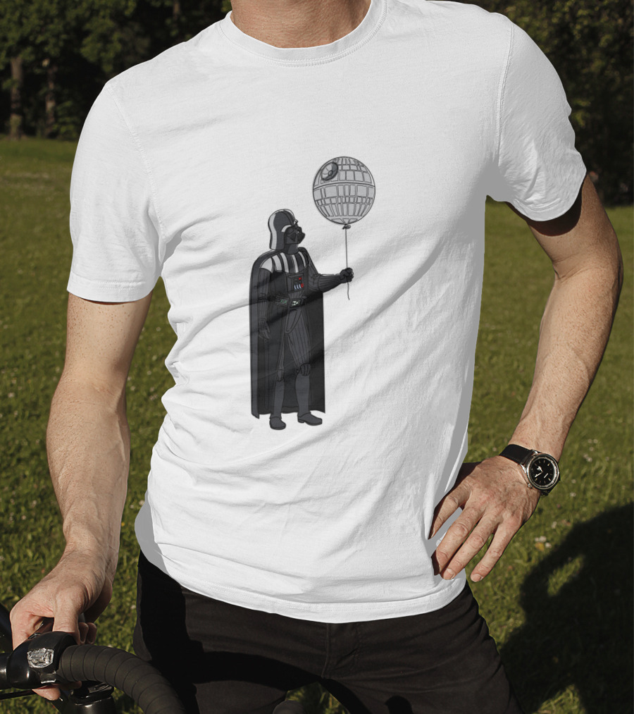 Darth Vader Holding Death Star Shaped Balloon T-Shirt