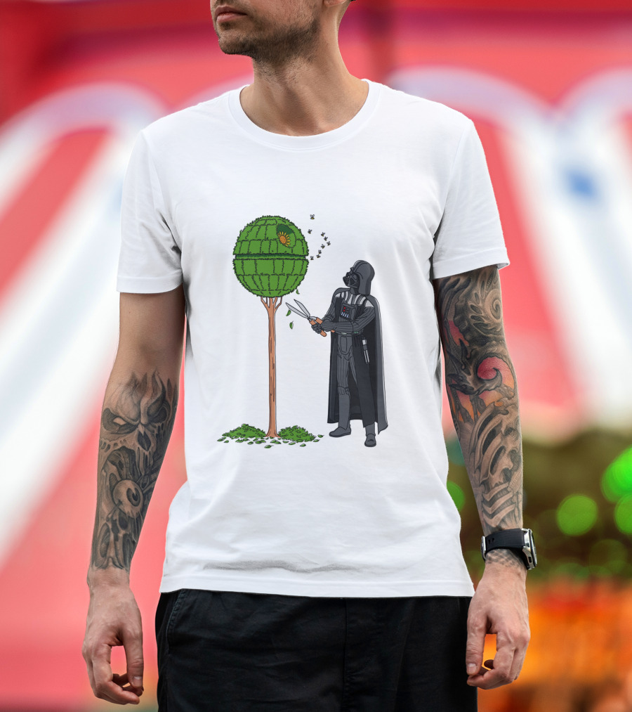 Darth Vader Pruning Death Star Topiary With Hedge Clippers T-Shirt