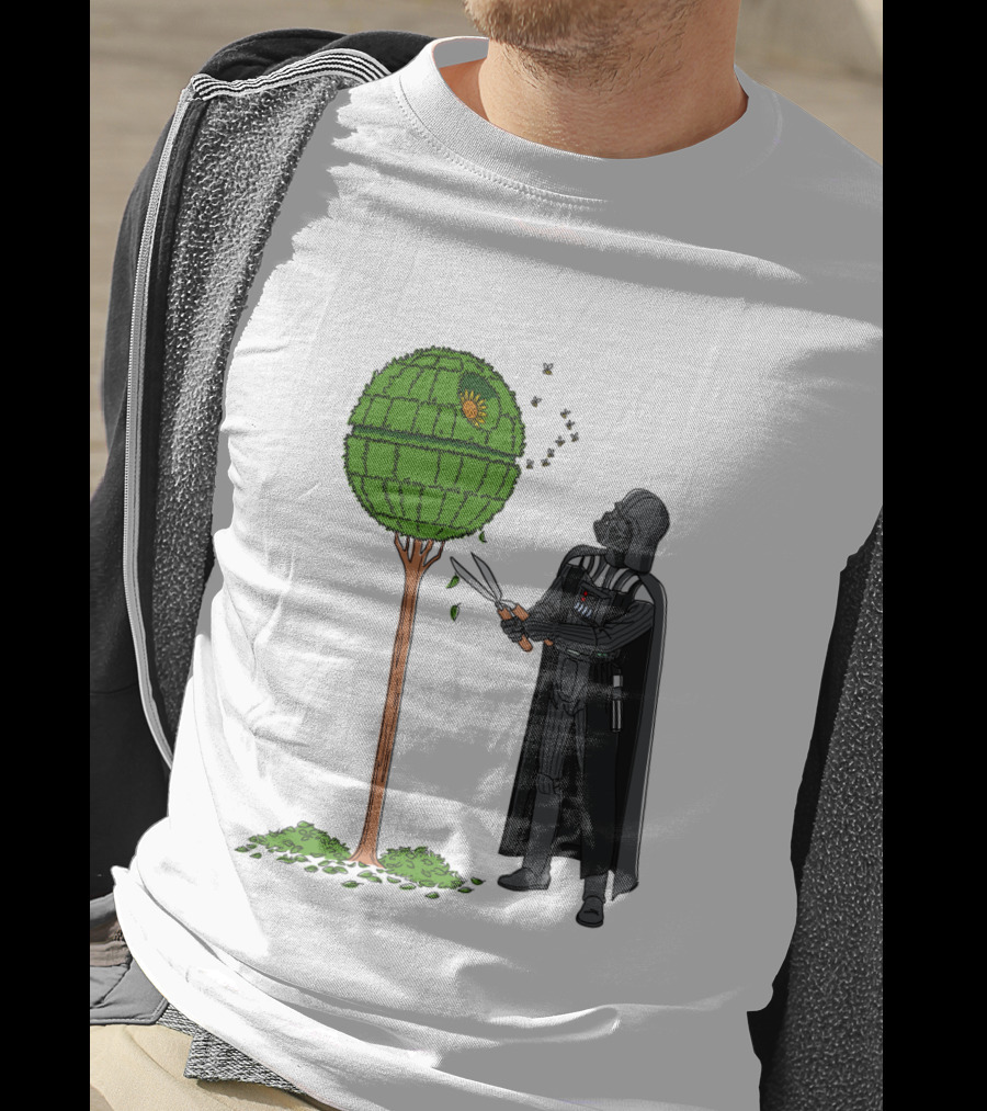 Darth Vader Pruning Death Star Topiary With Hedge Clippers T-Shirt