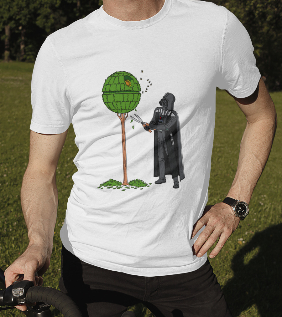 Darth Vader Pruning Death Star Topiary With Hedge Clippers T-Shirt