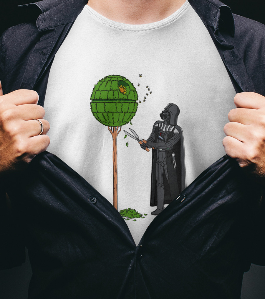 Darth Vader Pruning Death Star Topiary With Hedge Clippers T-Shirt