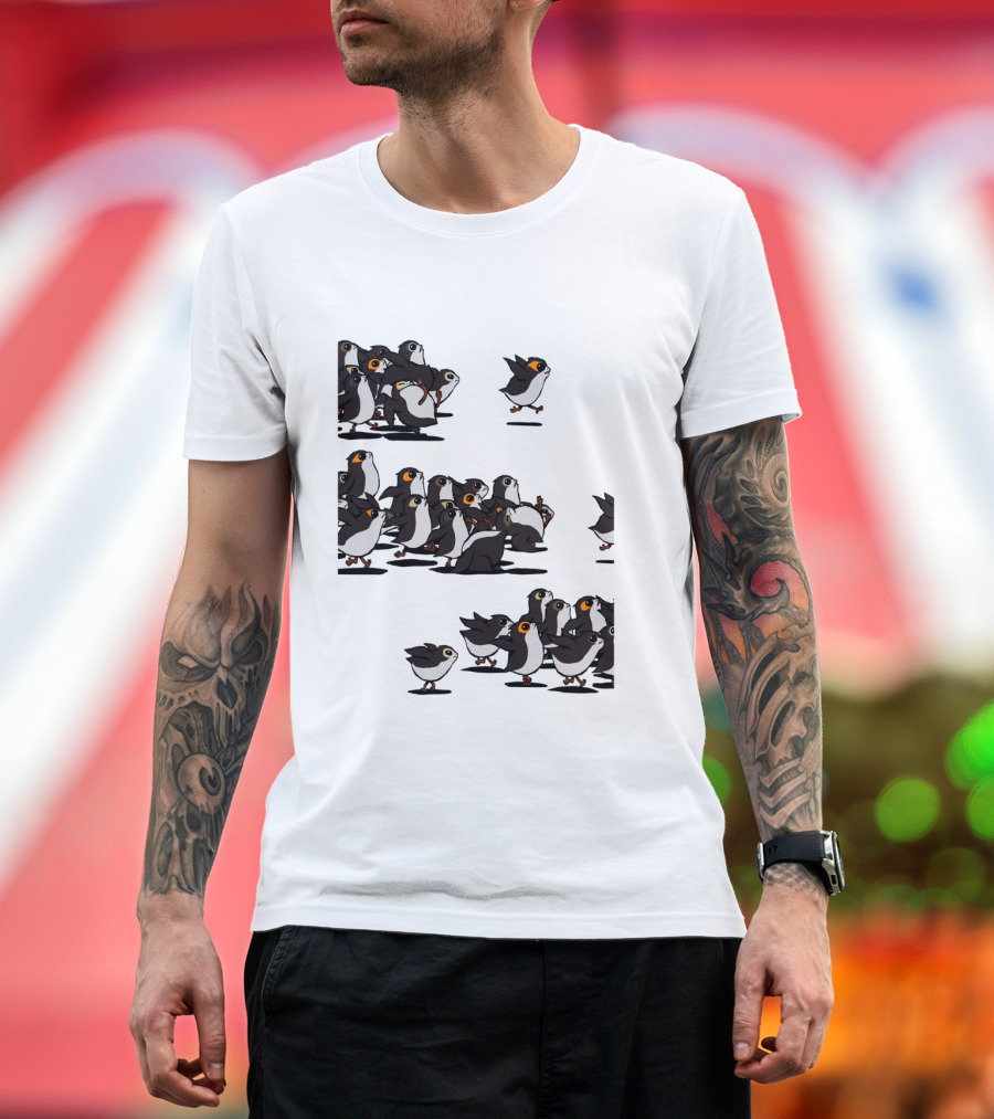 Flock Of Porgs Follow The Leader Star Wars Inspired Porg Fan T-Shirt