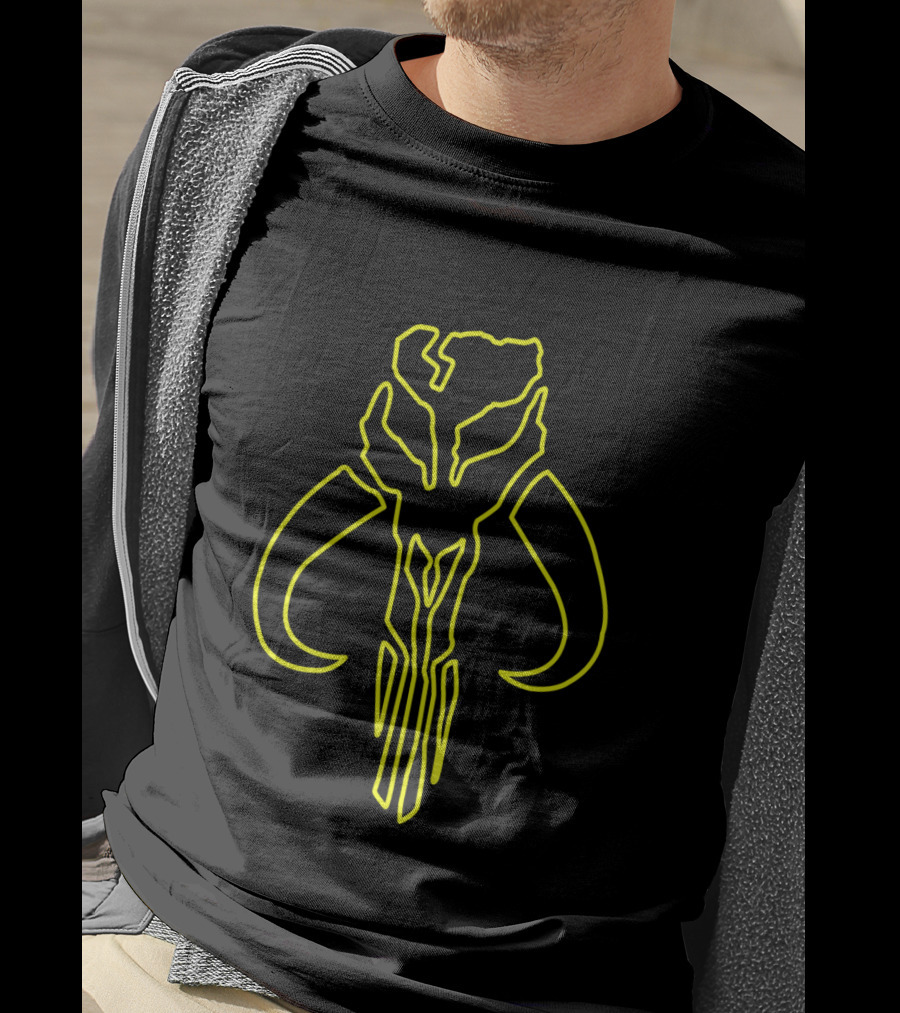 Mandalorian Mythosaur Neon Outline T-Shirt