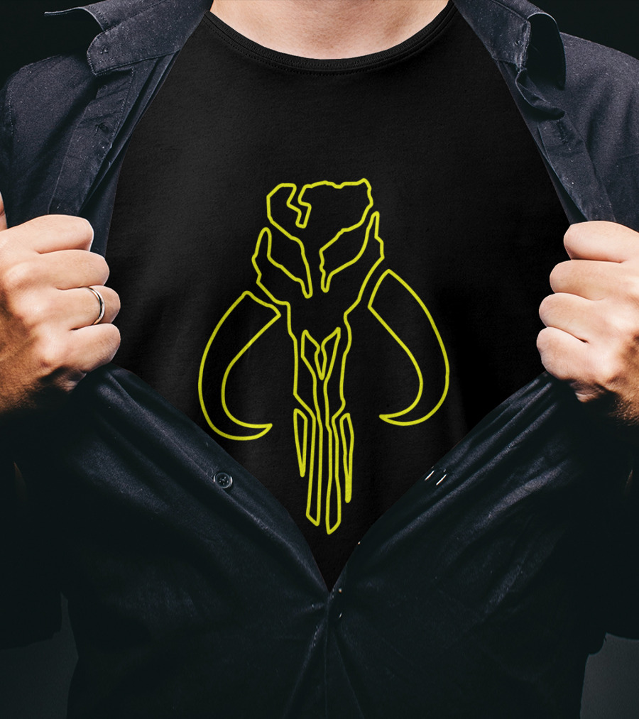 Mandalorian Mythosaur Neon Outline T-Shirt
