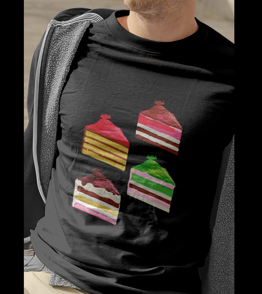 Imperial Star Destroyer Cake Slices Colorful Dessert Quartet T-Shirt
