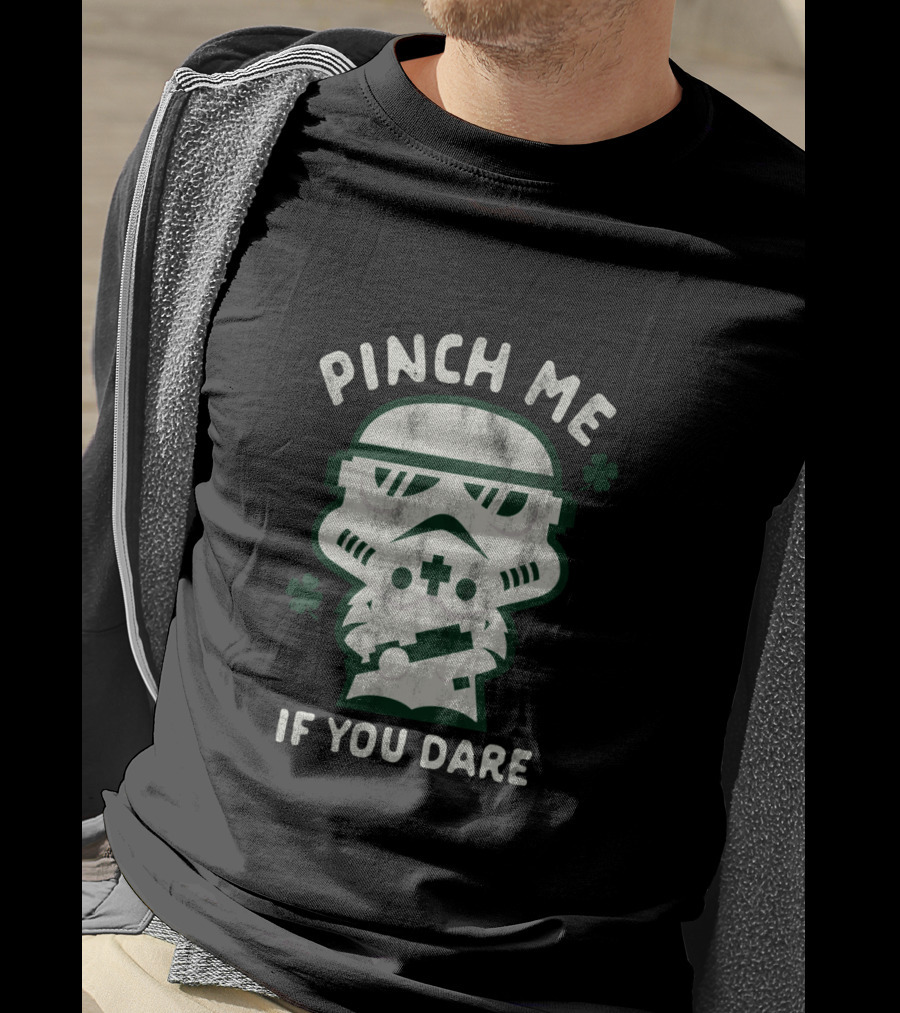 Pinch Me If You Dare Kawaii Stormtrooper Shamrock T-Shirt