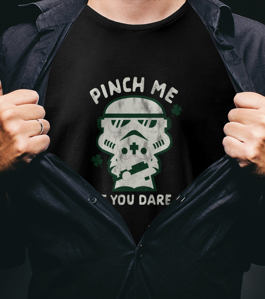Pinch Me If You Dare Kawaii Stormtrooper Shamrock T-Shirt