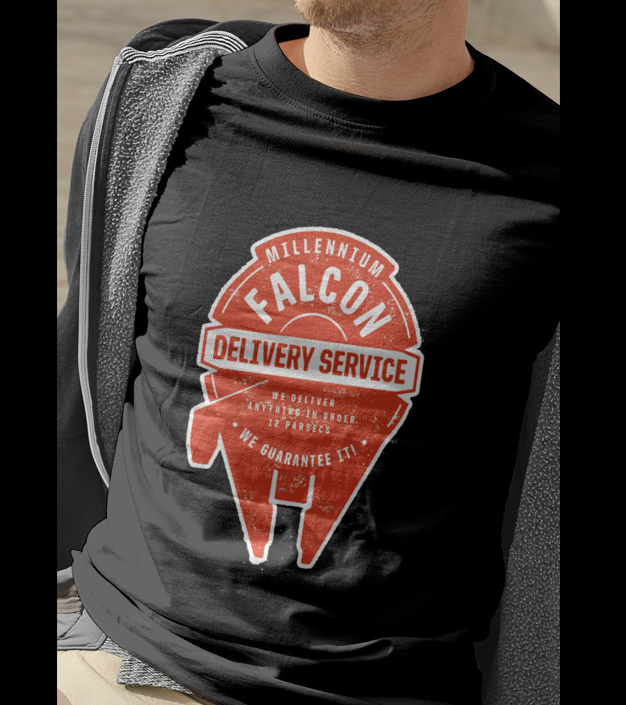Millennium Falcon Delivery Service We Deliver Anything In Under 12 Parsecs We Guarantee It T-Shirt