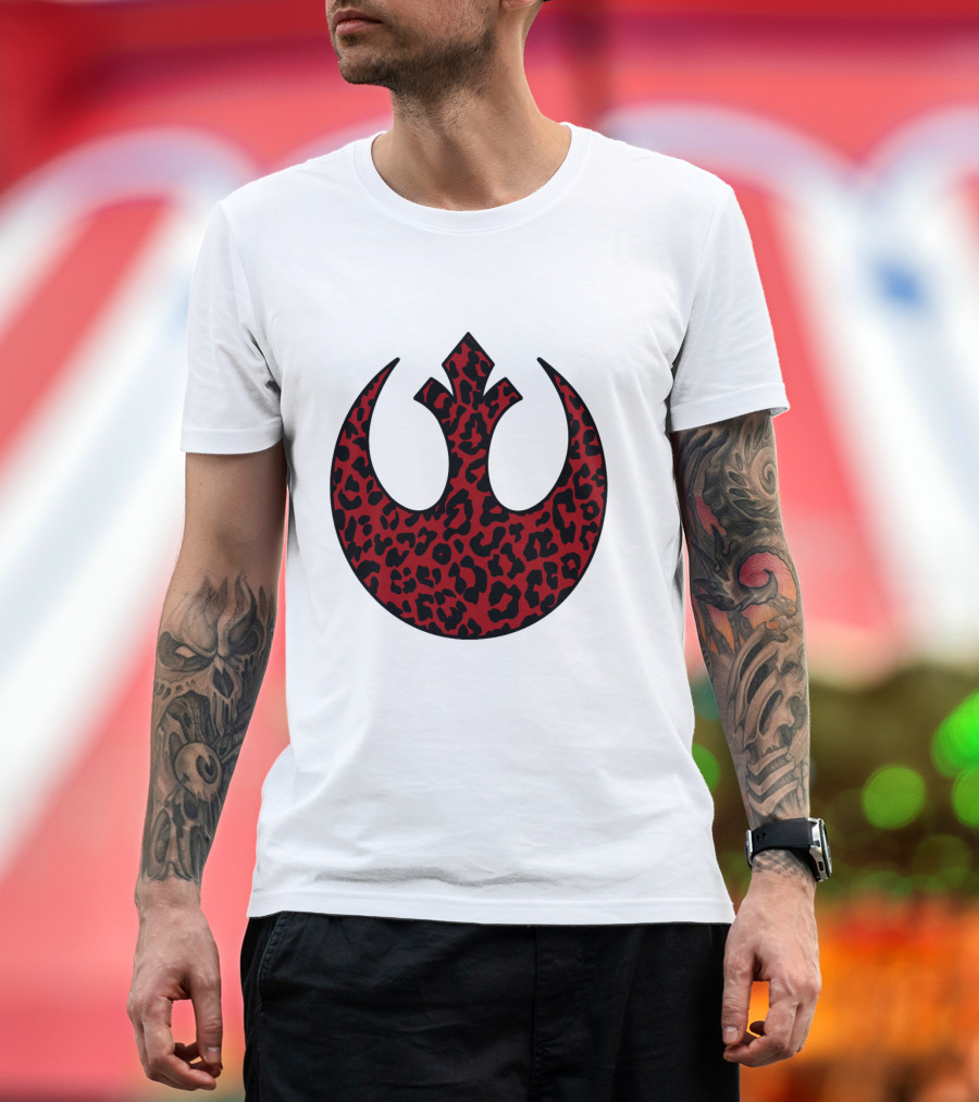 Rebellion Emblem Red Cheetah Print Fill T-Shirt