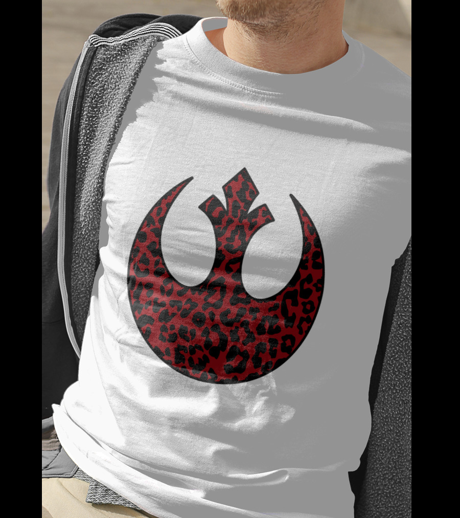 Rebellion Emblem Red Cheetah Print Fill T-Shirt