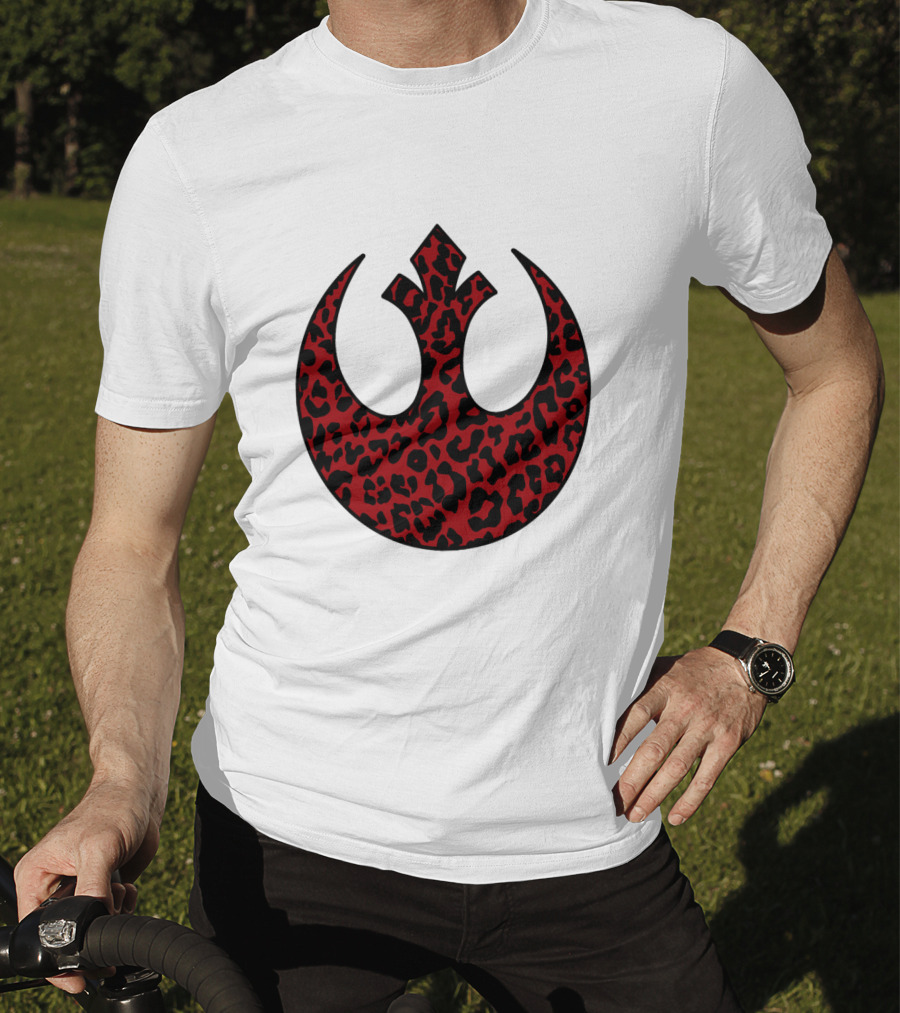 Rebellion Emblem Red Cheetah Print Fill T-Shirt