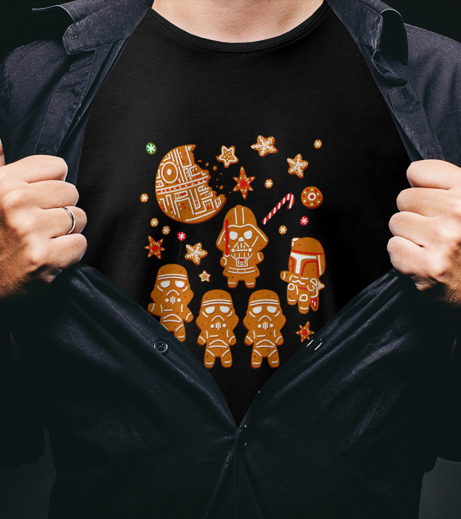 Star Wars Galactic Empire Holiday Gingerbread Cookies Stormtrooper Vader Festive T-Shirt