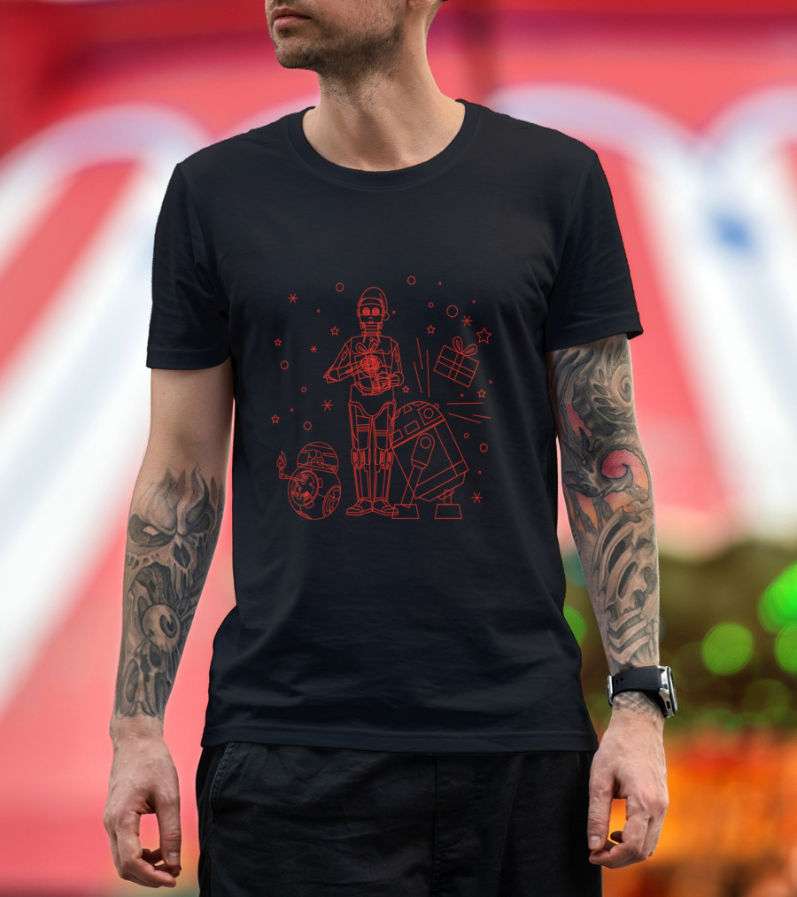 Star Wars Christmas Party C-3PO R2-D2 BB-8 Holiday T-Shirt