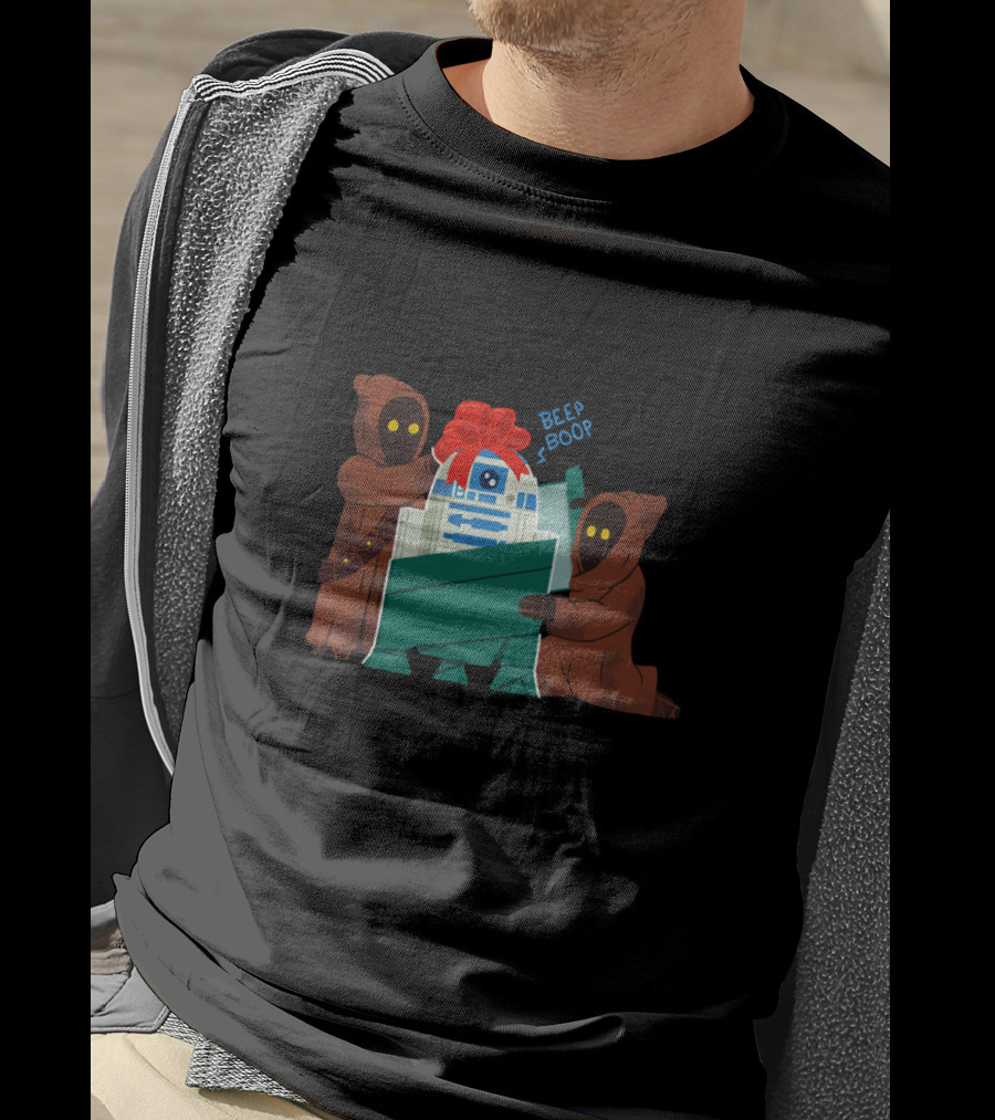 Star Wars Holiday Jawas Wrapping R2-D2 Beep Boop T-Shirt