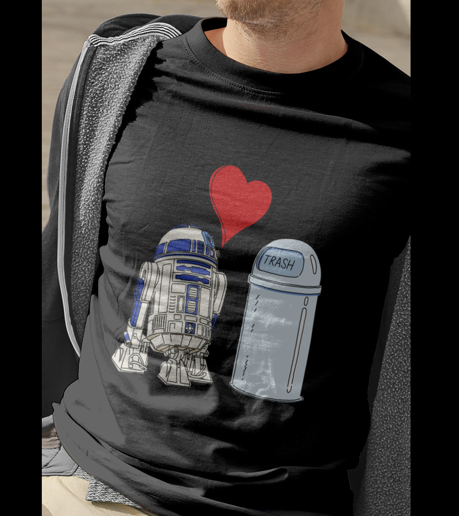 Star Wars R2 D2 Heart Trash Can Love T-Shirt