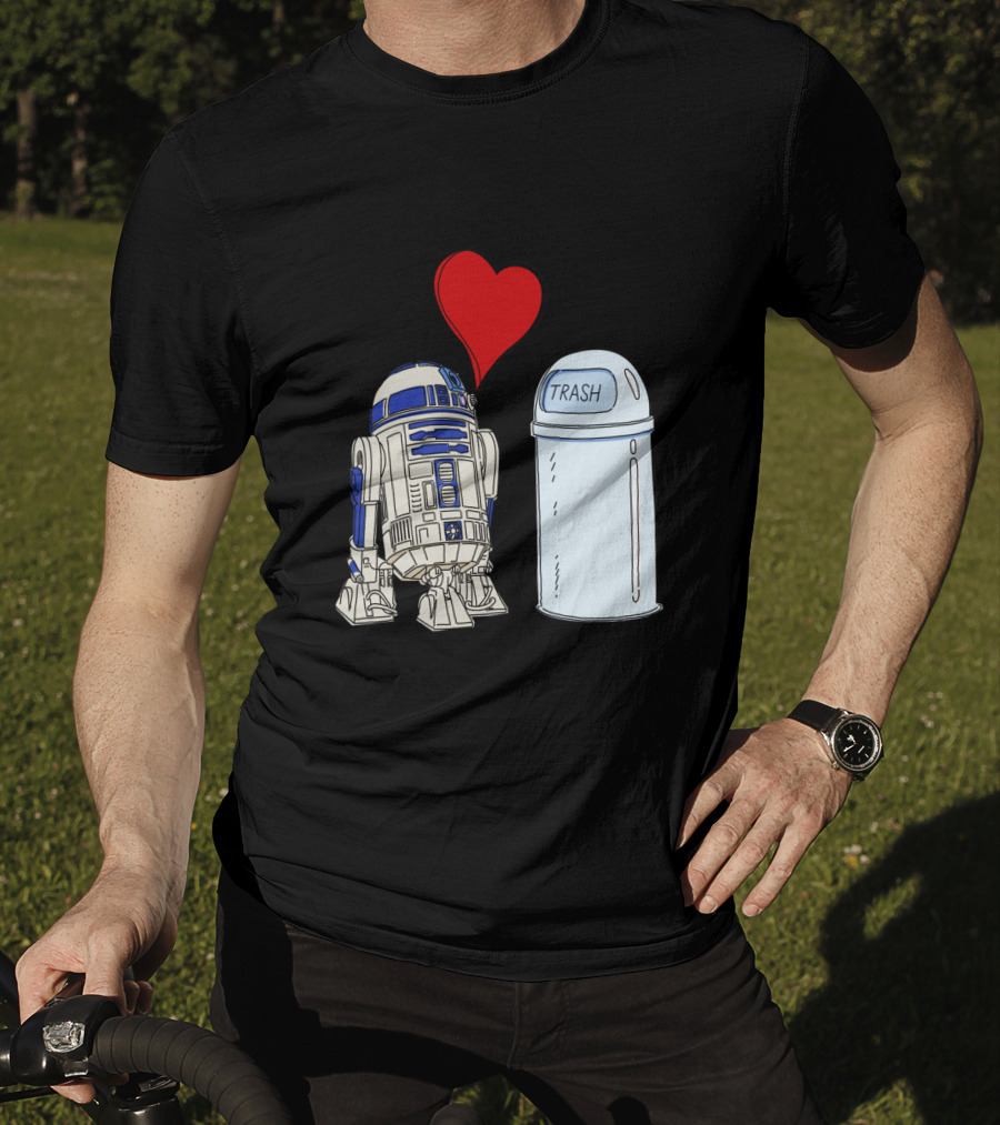 Star Wars R2 D2 Heart Trash Can Love T-Shirt