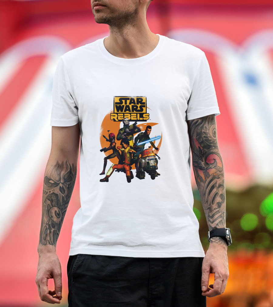 Star Wars Rebels The Good Guys Characters Group Action Scene T-Shirt