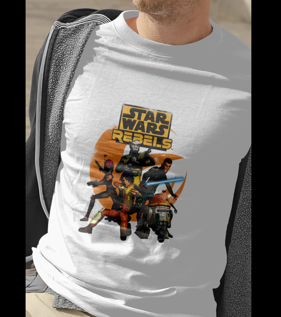 Star Wars Rebels The Good Guys Characters Group Action Scene T-Shirt